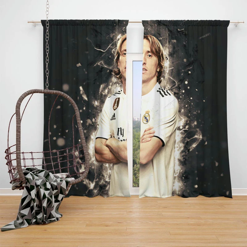 Luka Modric  Real Madrid Soccer Player Window Curtain