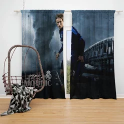 Luka Modric Top Ranked Football Player Window Curtain