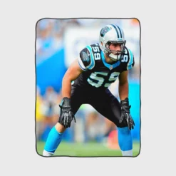 Luke Kuechly Professional NFL Football Player Fleece Blanket 1