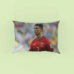 Cristiano Ronaldo in Striped Portugal Jersey Pillow Case