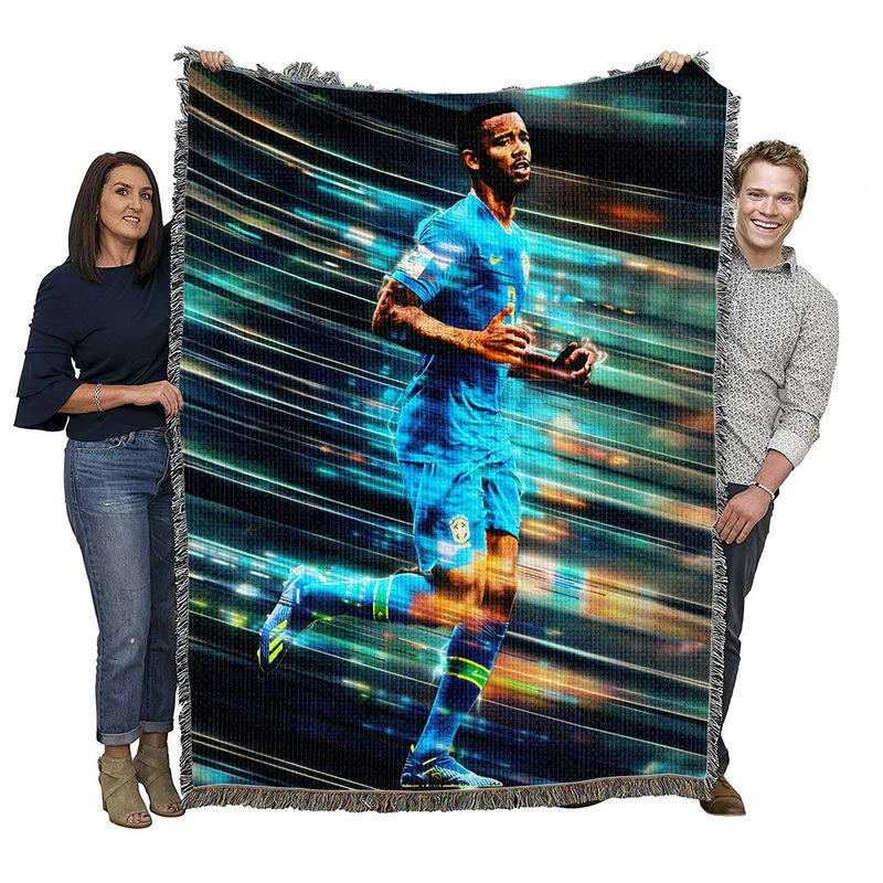 Gabriel Jesus In Brazilian Blue Jersey Pillow Case