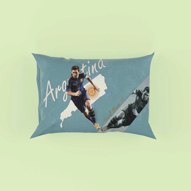 Argentina World Cup Player Lionel Messi Pillow Case