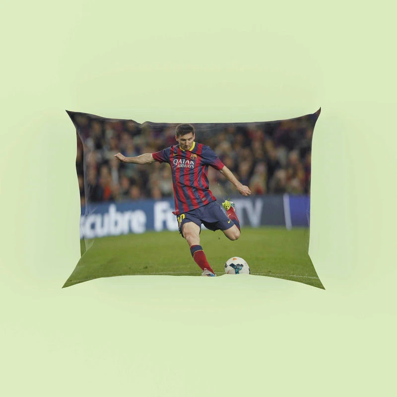 Nervous Barca Soccer Player Lionel Messi Pillow Case