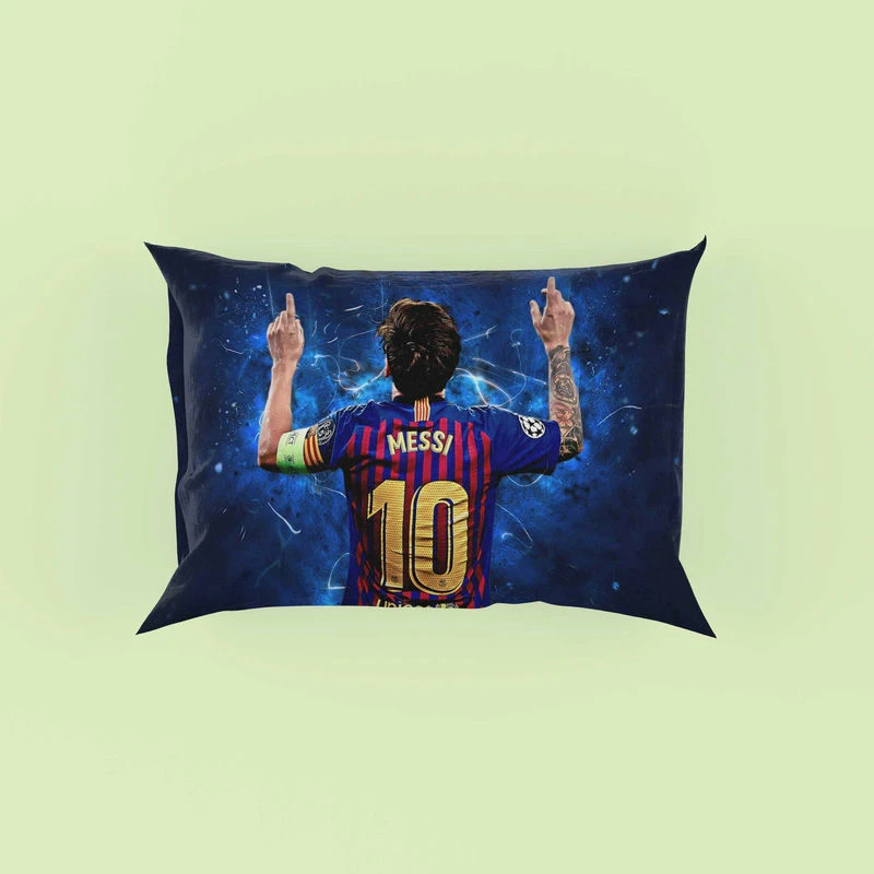 Lionel Messi  Barca European Golden Shoes Winning Player Pillow Case