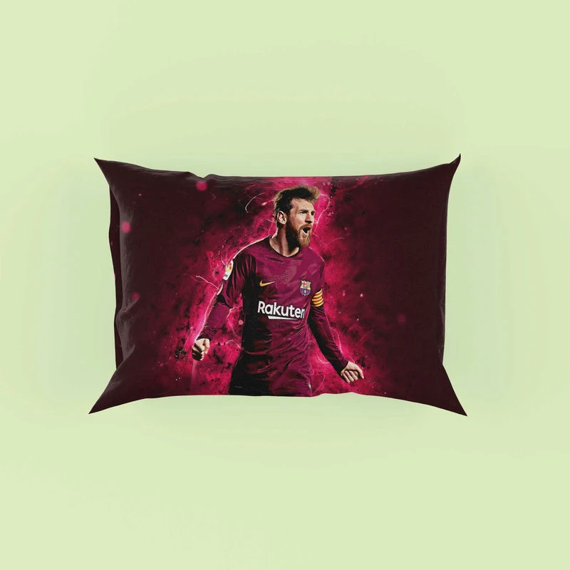 Lionel Messi  Barca Copa del Rey Football Player Pillow Case