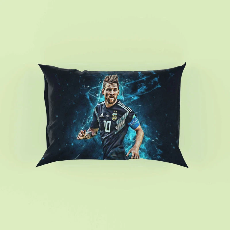 Athletic Soccer Player Lionel Messi Pillow Case