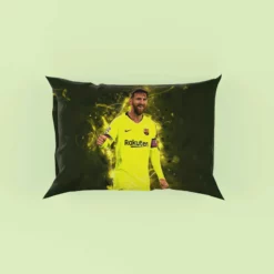 Barca Yellow Jersey Football Player Lionel Messi Pillow Case