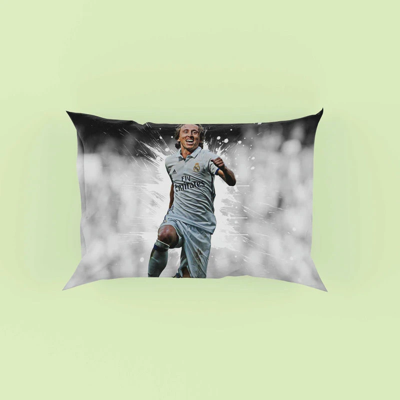 Active Soccer Player Luka Modric  Real Madrid Pillow Case