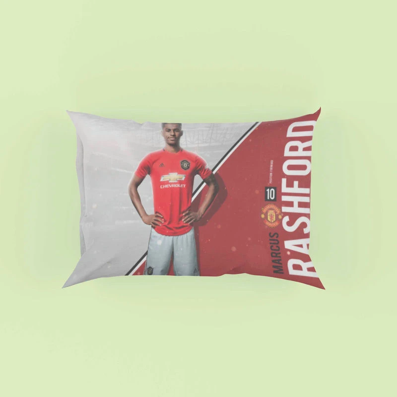 Spirited Soccer Player Marcus Rashford Pillow Case