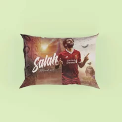 Mohamed Salah Encouraging Liverpool Footballer Pillow Case
