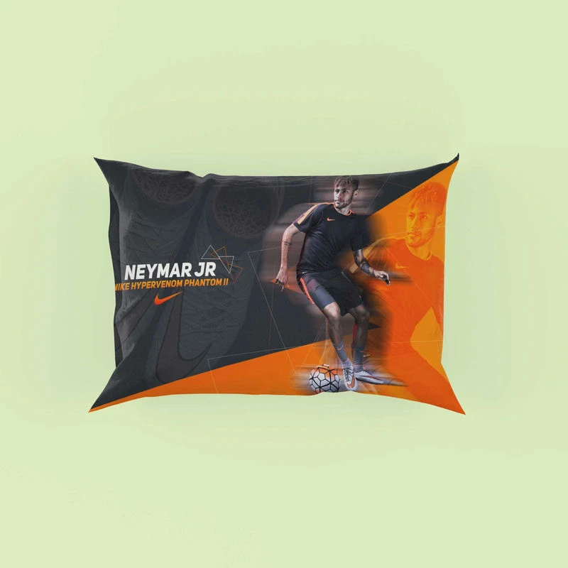 Neymar Jr Spirited Soccer Player Pillow Case