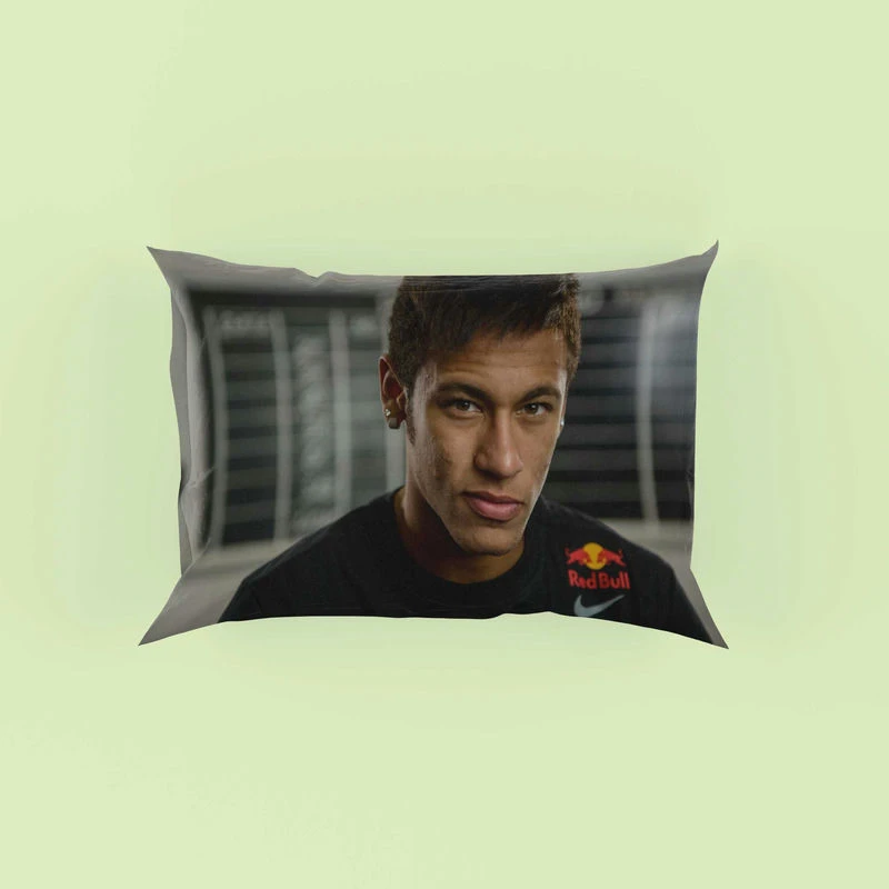 Neymar Focused Football Player Pillow Case