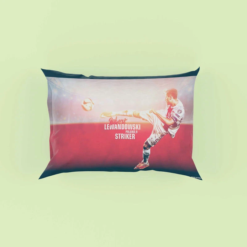 Robert Lewandowski Poland Striker Pillow Case