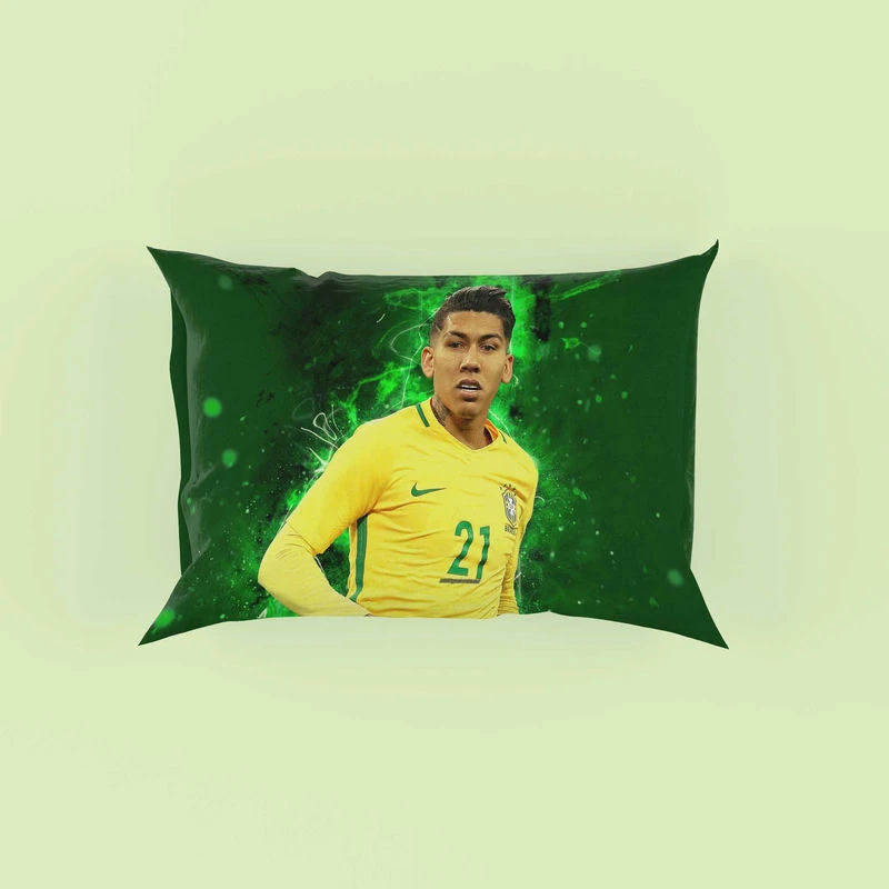 Focused Football Player Roberto Firmino Pillow Case