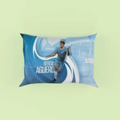 Confident Man City Soccer Player Sergio Aguero Pillow Case