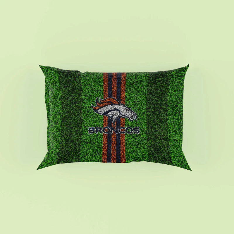 Grass Design NFL Denver Broncos Logo Pillow Case