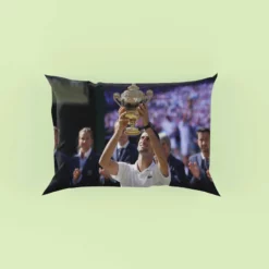 Powerful Serbian Tennis Player Novak Djokovic Pillow Case