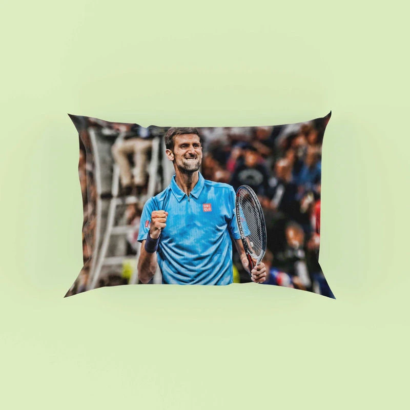 Active Serbian Tennis Player Novak Djokovic Pillow Case