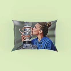 Improving Tennis Player Simona Halep Pillow Case