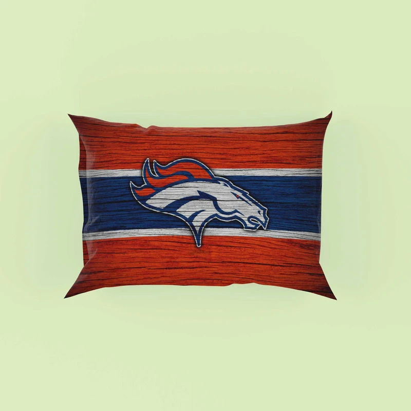 Denver Broncos NFL Wood Design Logo Pillow Case