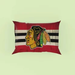 Chicago Blackhawks Striped Design Hockey Logo Pillow Case