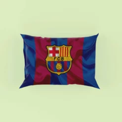 FC Barcelona Striped Design Football Logo Pillow Case