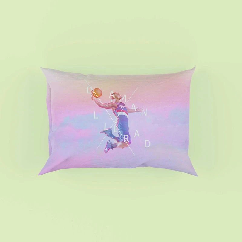 Energetic NBA Basketball Player Damian Lillard Pillow Case