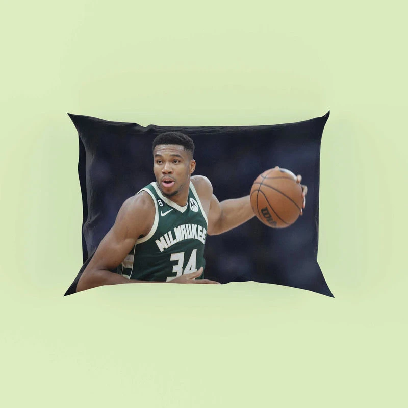 Energetic NBA Basketball Player Giannis Antetokounmpo Pillow Case
