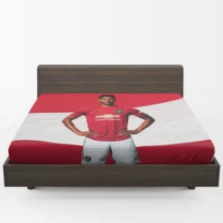 Man United Marcus Rashford Football Player Fitted Sheet 1