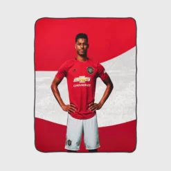 Man United Marcus Rashford Football Player Fleece Blanket 1