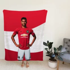 Man United Marcus Rashford Football Player Fleece Blanket