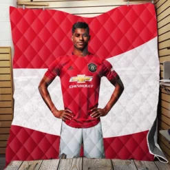 Man United Marcus Rashford Football Player Quilt Blanket