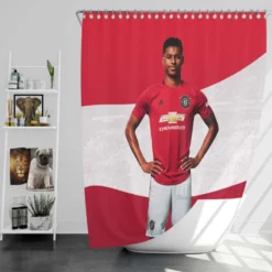 Man United Marcus Rashford Football Player Shower Curtain