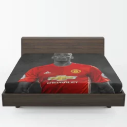 Man United Sports Player Paul Pogba Fitted Sheet 1