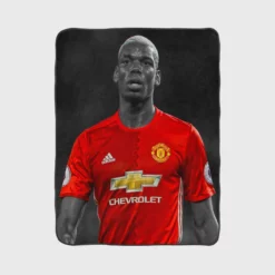 Man United Sports Player Paul Pogba Fleece Blanket 1