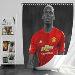 Man United Sports Player Paul Pogba Shower Curtain