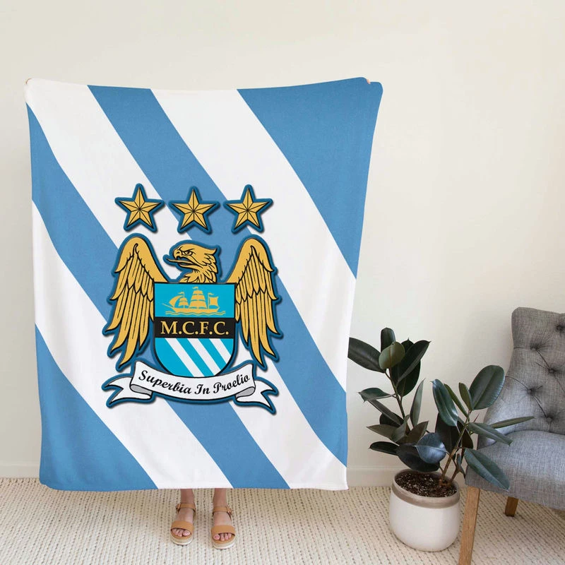 Manchester City FC Excellent Football Club Fleece Blanket