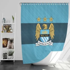 Manchester City FC Exciting Soccer Club Shower Curtain