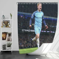 Manchester City Football Player Kevin De Bruyne Shower Curtain