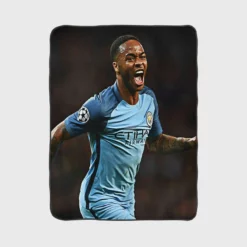 Manchester City Football Player Raheem Sterling Fleece Blanket 1