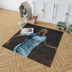 Manchester City Football Player Raheem Sterling Rug 1