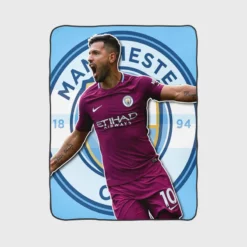 Manchester City  Sergio Aguero Fleece Blanket 1