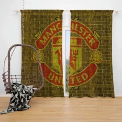 Manchester United Awarded Football Team Window Curtain