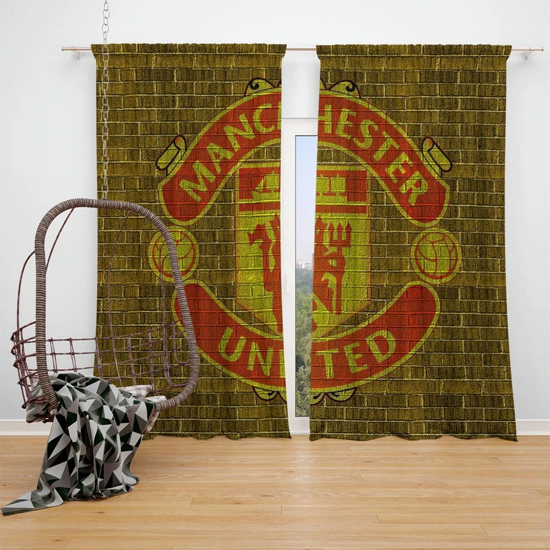 Manchester United Awarded Football Team Window Curtain