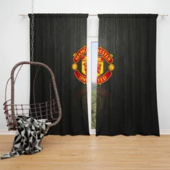 Manchester United FC Energetic Football Player Window Curtain
