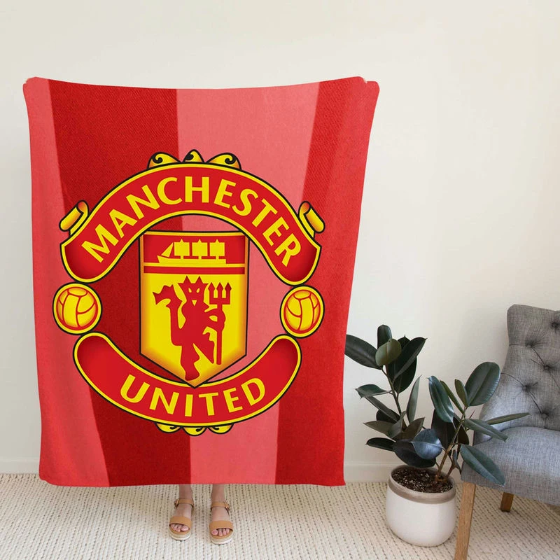Manchester United FC Premier League Football Club Fleece Blanket