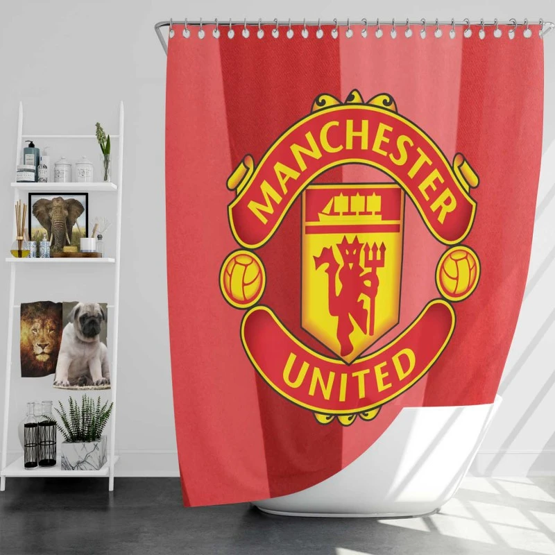 Manchester United FC Premier League Football Club Shower Curtain