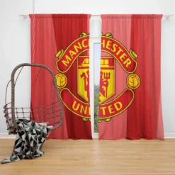 Manchester United FC Premier League Football Club Window Curtain