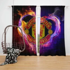 Manchester United FC Premier League UK Football Club Window Curtain