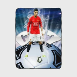 Manchester United Football Player Cristiano Ronaldo Fleece Blanket 1